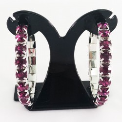 Hot Pink Crystal Classic HOP Showgirl Hoops