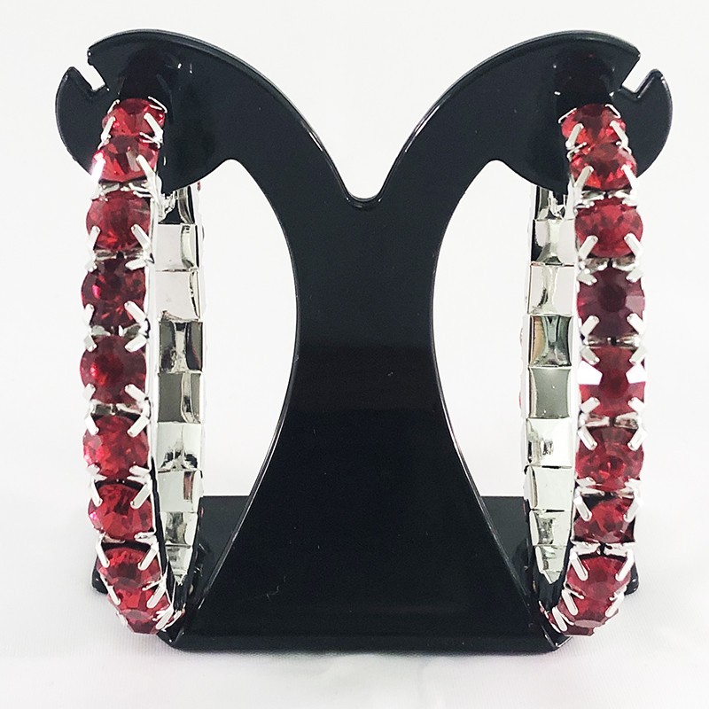 Red Crystal Classic HOP Showgirl Hoops