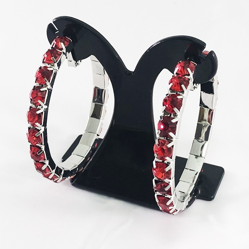 Red Crystal Classic HOP Showgirl Hoops