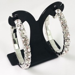 House Of Priscilla Classic Showgirl Hoops Clear Crystal