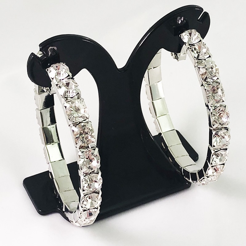 Clear Crystal Classic HOP Showgirl Hoops