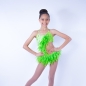 Lime Green Lucy Diamante Feather Leotard