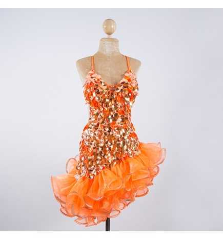 Orange Pop Sequin Americano Dress