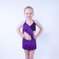 Black-Dark Purple Candy Fringe Leotard and Skirt