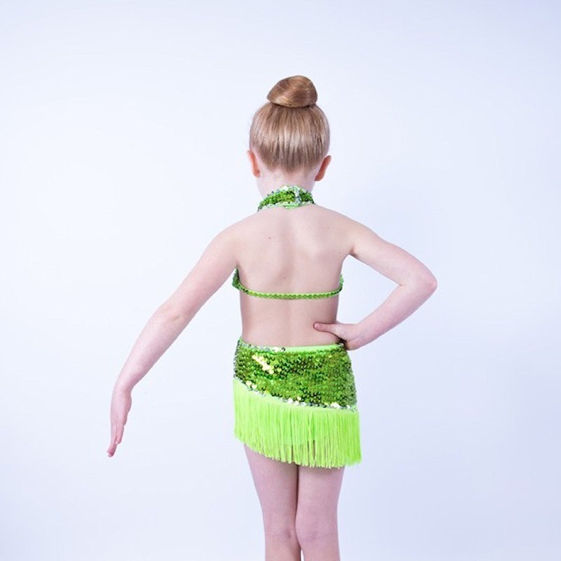 Lime Green Ally Sequin Fringe Dress