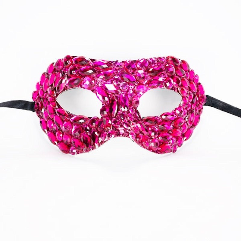 Hot Pink Crystal Diamante Mask