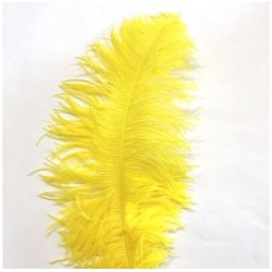 Yellow Ostrich Feather Plume 50-55 cm