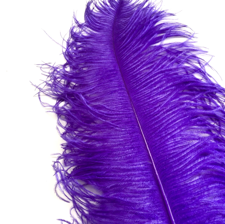 Ostrich Feather Plume 55-60cm Dark Purple