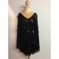 Black Diamond Cut Sequin Flair Bat Wing Dress Black Diamond Cut Sequin Flair Bat Wing Dress