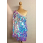 Opalescent Diamond Cut Sequin Flair Bat Wing Off The Shoulder Dress Opalescent Diamond Cut Sequin Flair Bat Wing Off The Shoulder Dress