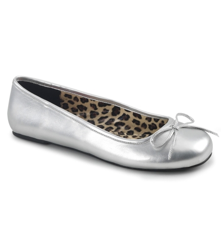Pink Label MetalliC Silver Anna 01 Ballet Flat Shoe