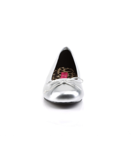 Pink Label MetalliC Silver Anna 01 Ballet Flat Shoe