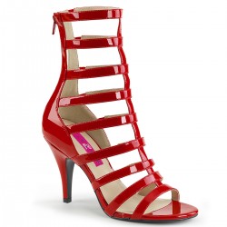 Dream 438 Strappy Ankle Boot Sandal Red Patent Pink Label