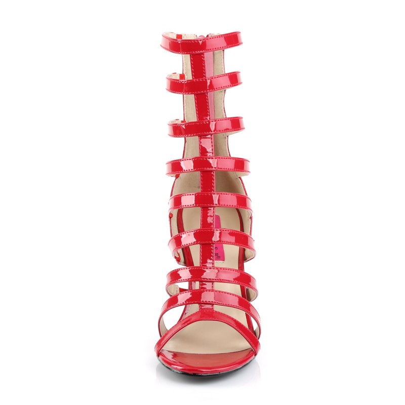 Pink Label Dream 438 Strappy Ankle Boot Sandal Red Patent