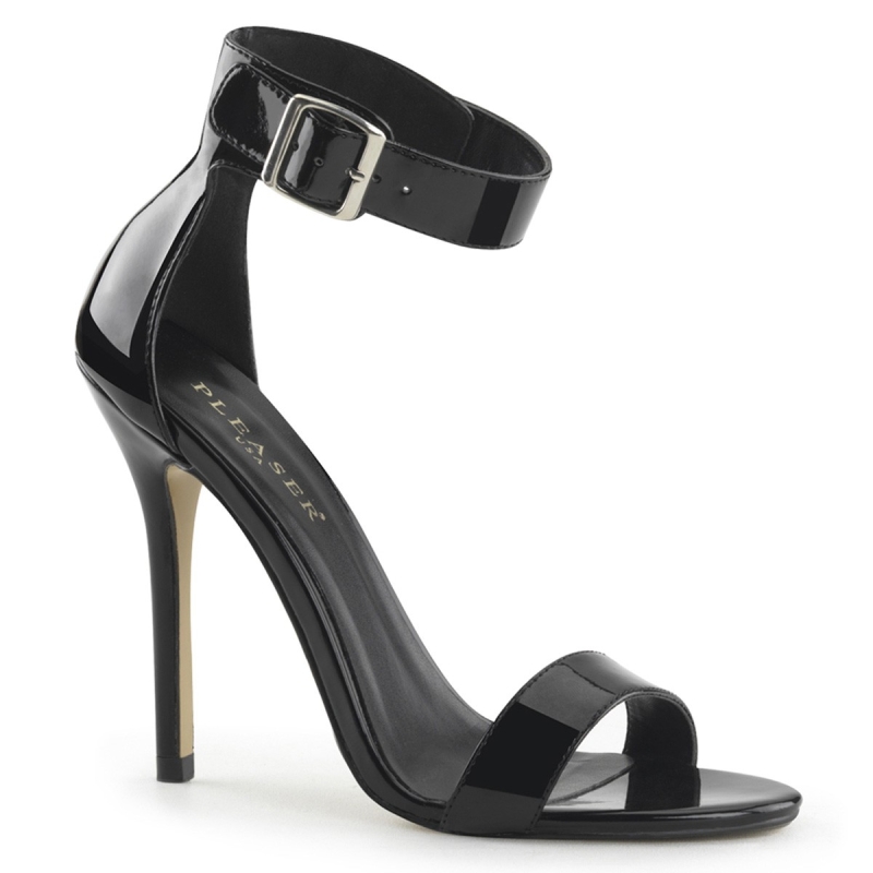 Pleaser Black Patent Amuse 10 Sandal