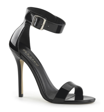 Pleaser Black Patent Amuse 10 Sandal