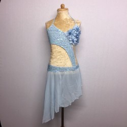 Candy Flower Chiffon Dress Light Blue