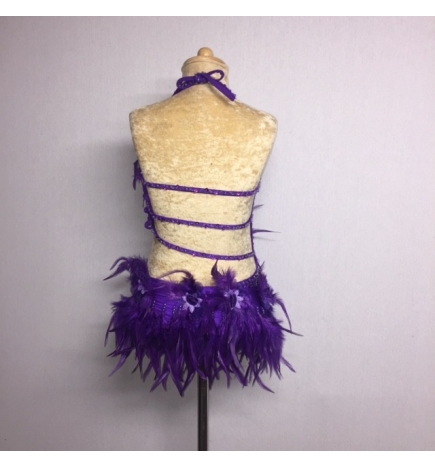 Dark Purple Lucy Feather Flower Leotard
