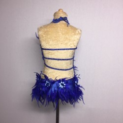 Royal Blue Lucy Feather Flower Leotard