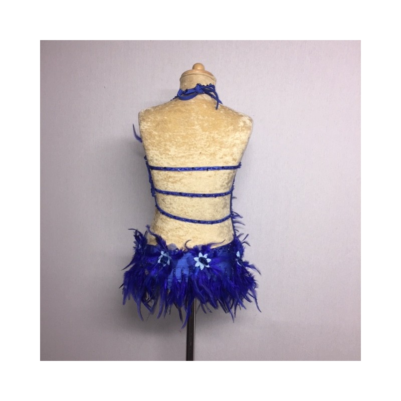 Royal Blue Lucy Feather Flower Leotard