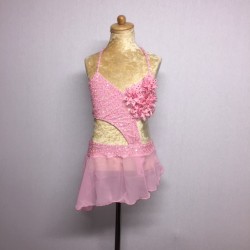 Light Pink Candy Flower Chiffon Dress