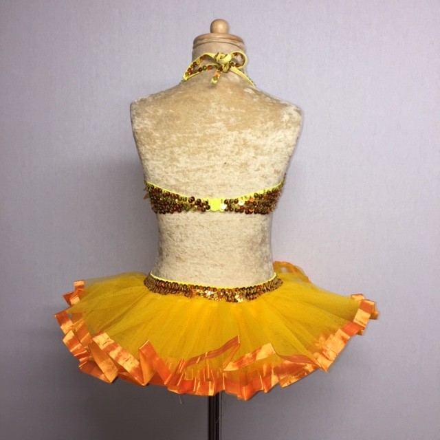 Candy Flower Sequin Leotard and Tu Tu Skirt Orange and Yellow