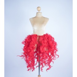Red Organza Bustle Seaweed Skirt