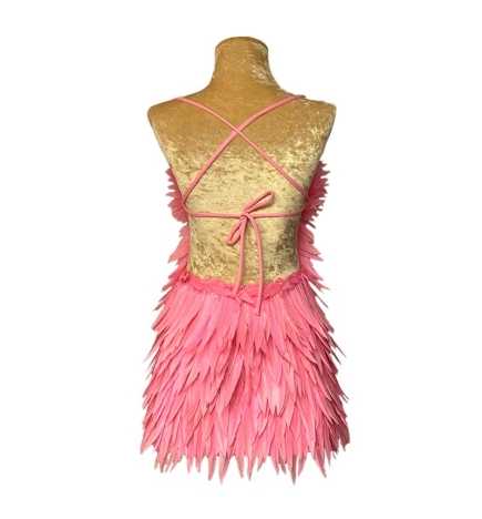 Light Pink Deluxe Diamanté Feather Dress