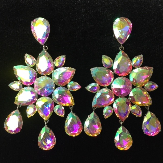 Aurora Borealis Crystal Diamante Dangle Earring