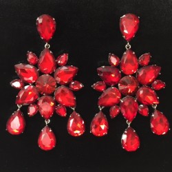 Red Crystal Diamante Dangle Earring E16
