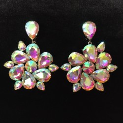 Aurora Borealis Crystal Diamante Round Earring