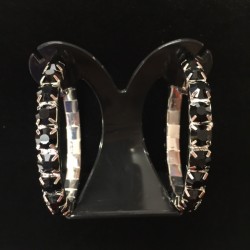 Black Crystal Classic Showgirl Hoops  House Of Priscilla