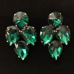 Emerald Green Crystal Diamante Showgirl Earring E01