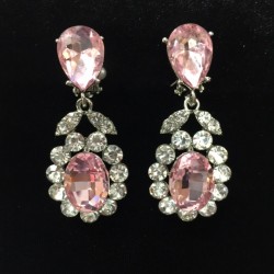 Light Pink and Clear Crystal Diamante Earring E03