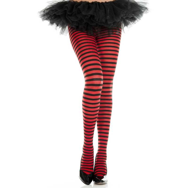 Music Legs Black-Red Striped Tights Music Legs Black-Red Striped Tights