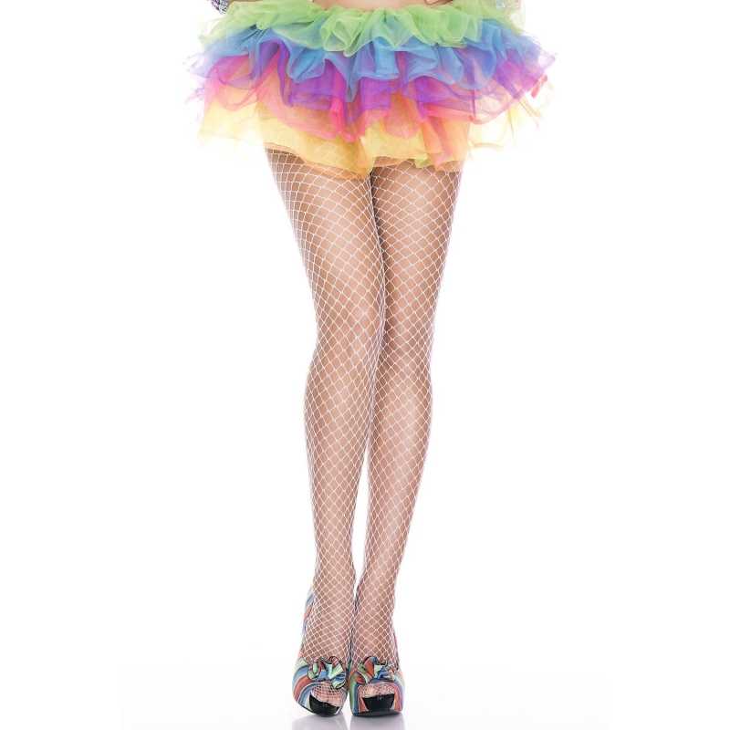 Music Legs White Mini Diamond Net Fishnet Pantyhose