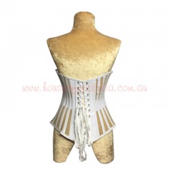 White PVC and Mesh Under Bust Corset