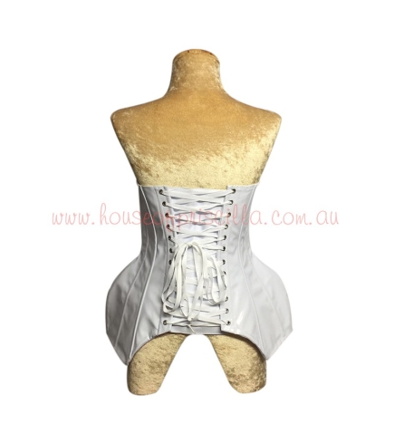 White PVC Cup Hip Corset