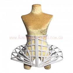 Gaga Under Bust PVC Cage Corset Dual Layer White