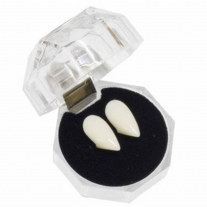 Fake Vampire Fangs / Teeth in Crystal Case