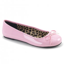 Anna 01 Ballet Flat Shoe Pink Patent Pink Label