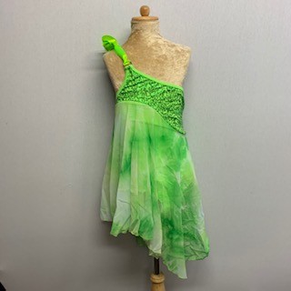 Tangled Waters Chiffon Dress Lime Green