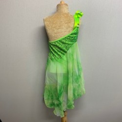 Tangled Waters Chiffon Dress Lime Green