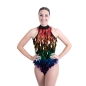 Rainbow Keyhole Back Diamond Cut Sequin Bodysuit Rainbow Keyhole Back Diamond Cut Sequin Bodysuit