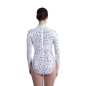 White Mesh Bodysuit with Silver Coin Sequin Applique