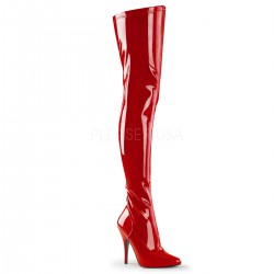 Seduce 3000 Thigh High Stretch Boot Red Patent Pleaser