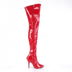 Pleaser Seduce 3000 Thigh High Stretch Boot Red Patent