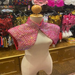 Pop Sequin Shoulder Shrug Hot Pink
