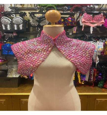 Hot Pink Pop Sequin Cropped Jacket