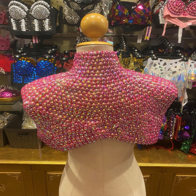 Hot Pink Pop Sequin Cropped Jacket